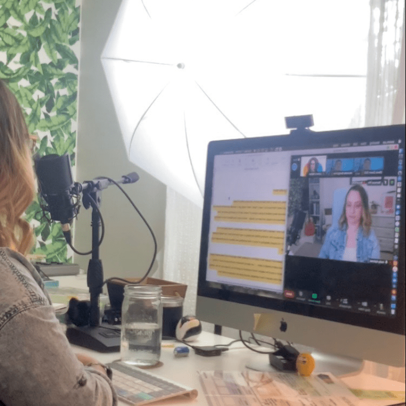 Holly giving a talk online on Zoom